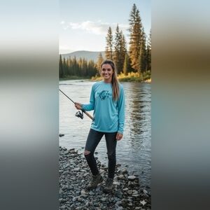 Bass Pro Shops Women's Long Sleeve XL Blue Shirt (EUC)